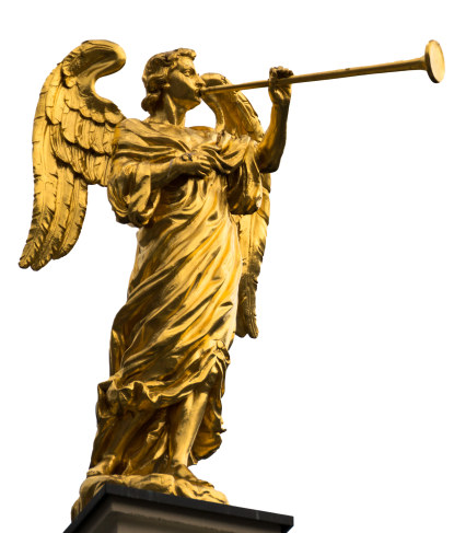 Justice Angel playing trumpet