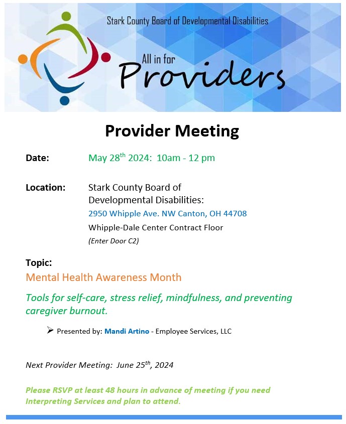 Provider Meeting May 2024 flyer
