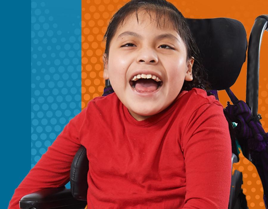 Young girl in wheelchair