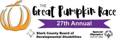 logo with orange pumpkin black lettering purple banner says 27th annual