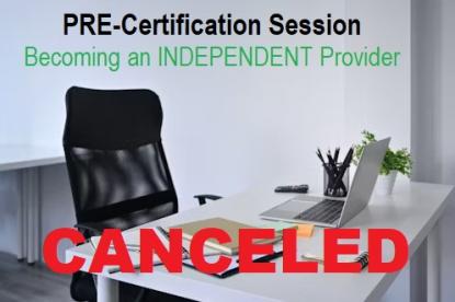Pre cert Independent Provider canceled logo